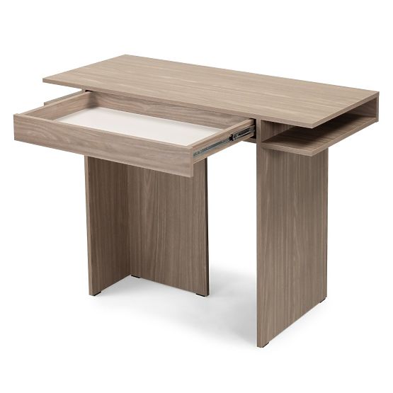 Scrivania/console con cassetto Kanso, rovere perlato