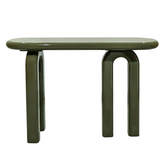 Scrivania/console Flambe 120 cm, verde/grigio, lucida