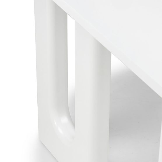 Scrivania/Consolle Lichi 120 cm, bianca, archi