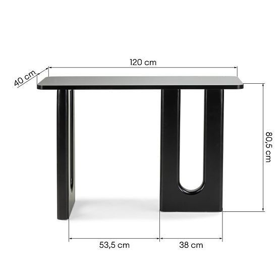 Scrivania/Consolle Lichi 120 cm, nero, archi