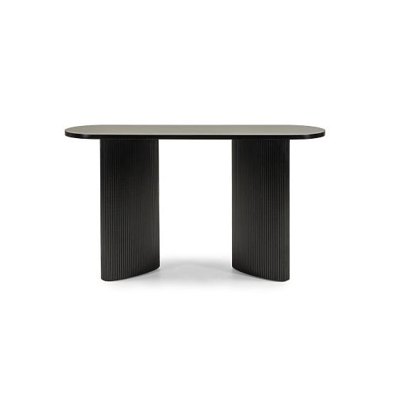 Scrivania/Consolle Pauline 140 cm, nera, lamelle