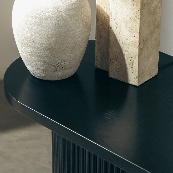 Scrivania/Consolle Pauline 140 cm, nera, lamelle