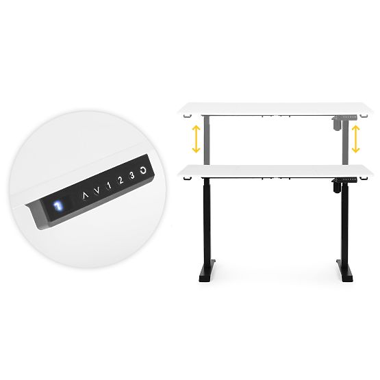 Scrivania elettrica regolabile 140x70 cm, altezza regolabile 76-121 cm ModernHome