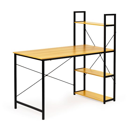 Scrivania in legno con scaffali loft