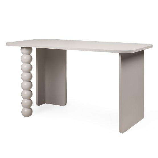 Scrivania Orel, color cashmere, gamba decorativa