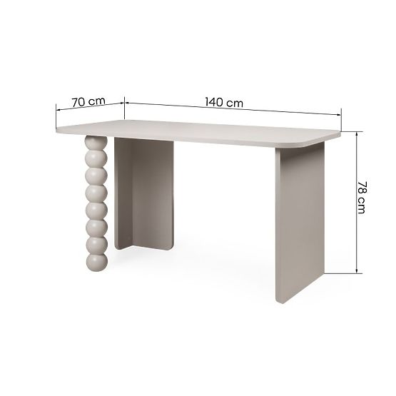 Scrivania Orel, color cashmere, gamba decorativa