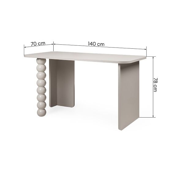 Scrivania Orel, color cashmere, gamba decorativa