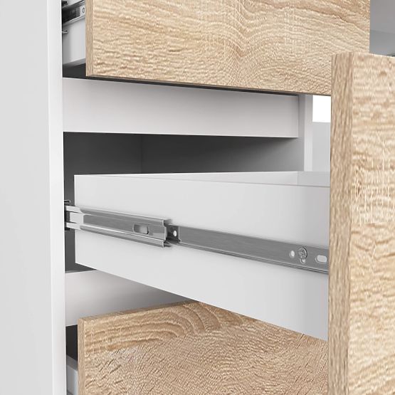 SCRIVANIA PER COMPUTER A-11 135 cm 6 CASSETTI PK BIANCO / SONOMA