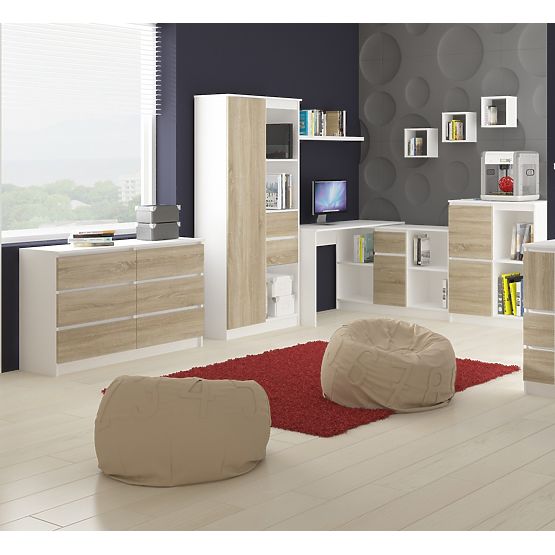 SCRIVANIA PER COMPUTER A-6 90 cm SINISTRA BIANCO / SONOMA