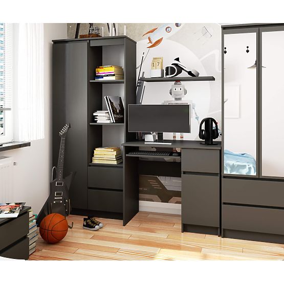 SCRIVANIA PER COMPUTER PIKSEL PK GRIGIO - DESTRO