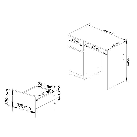 SCRIVANIA PER COMPUTER PIKSEL PK ROVERE CRAFT - SINISTRA