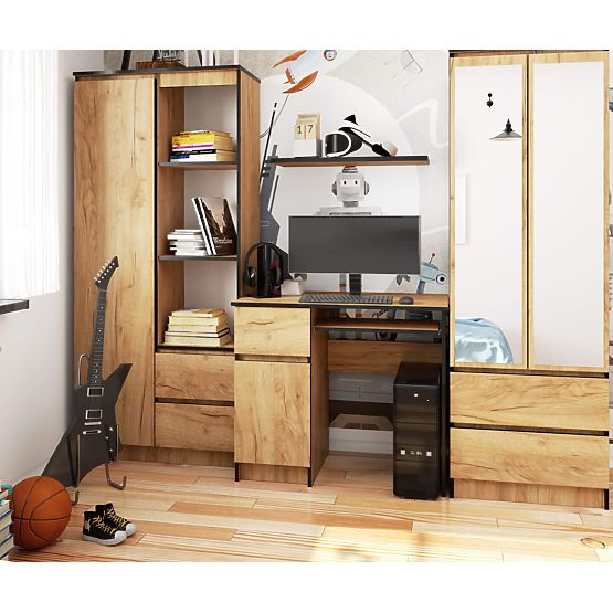 SCRIVANIA PER COMPUTER PIKSEL PK ROVERE CRAFT - SINISTRA