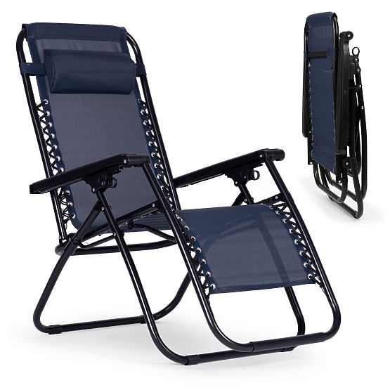 Sdraio da giardino con schienale regolabile ZERO GRAVITY ModernHome - blu