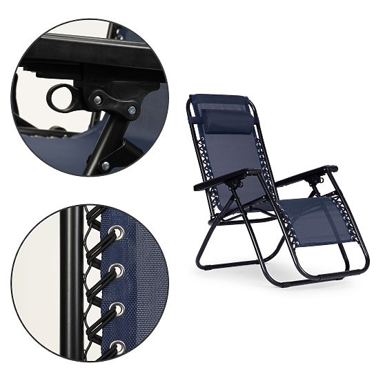 Sdraio da giardino con schienale regolabile ZERO GRAVITY ModernHome - blu