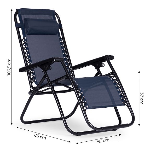 Sdraio da giardino con schienale regolabile ZERO GRAVITY ModernHome - blu