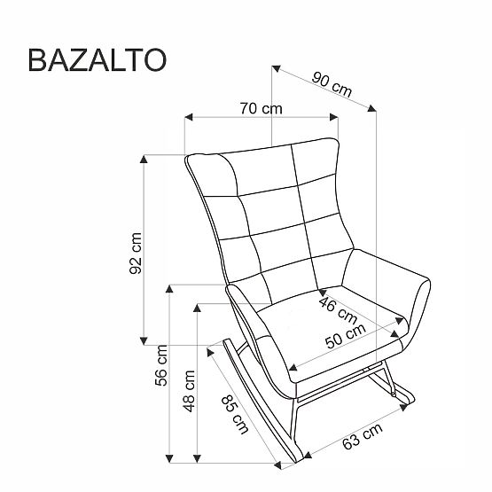 Sedia a dondolo BAZALTO grigia (1p=1ks)