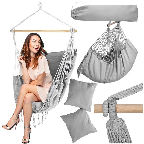 Sedia a dondolo brasiliana BAHIO grigia