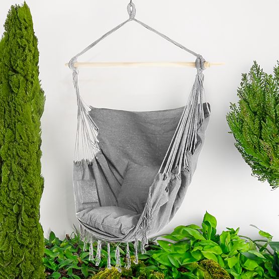 Sedia a dondolo brasiliana BAHIO grigia