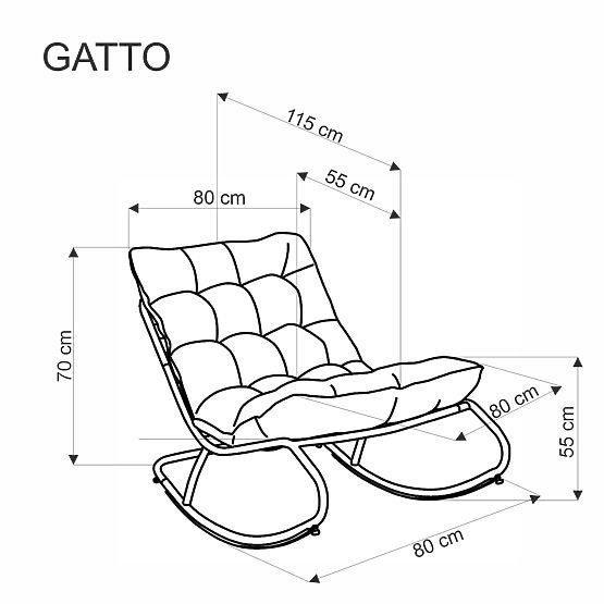 Sedia a dondolo GATTO - grigio