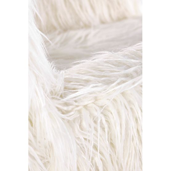 Sedia a dondolo in pelliccia sintetica AUSTIN - crema