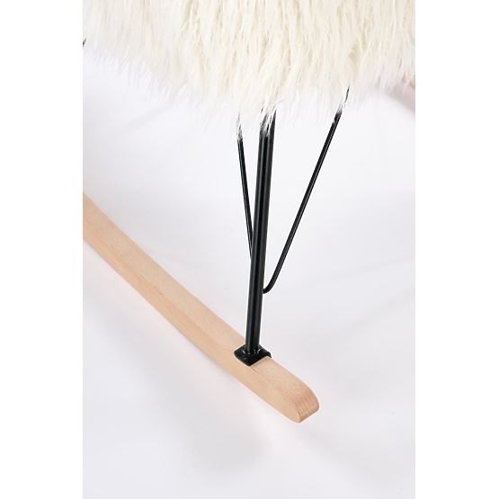 Sedia a dondolo in pelliccia sintetica AUSTIN - crema