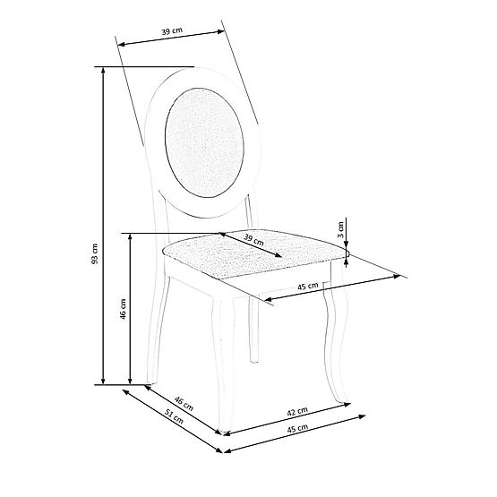 Sedia BAROCK bianca / grigia (1p=2pz)