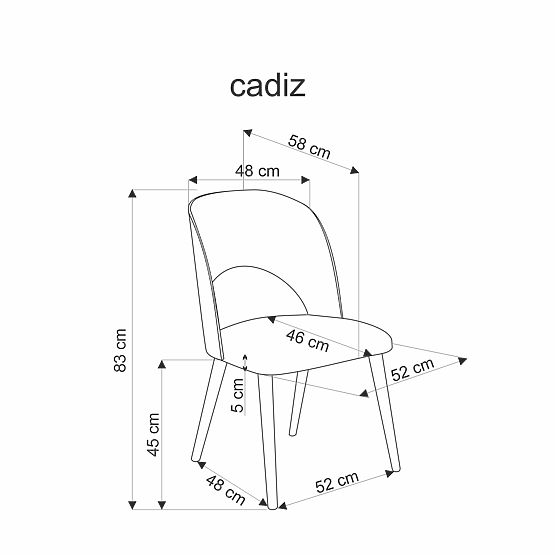 Sedia CADIZ rovere naturale / grigio (1p=2pz)