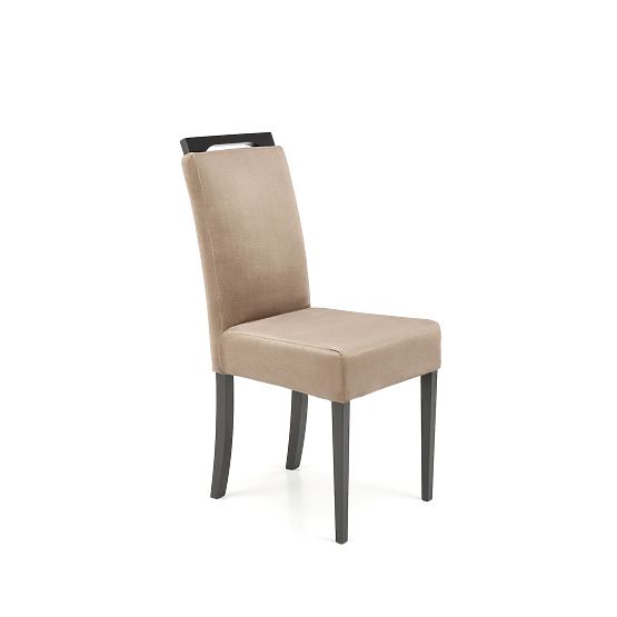 Sedia CLARION 2 nera / rivestimento: MONOLITH 09 (marrone scuro) (1p=2pz)