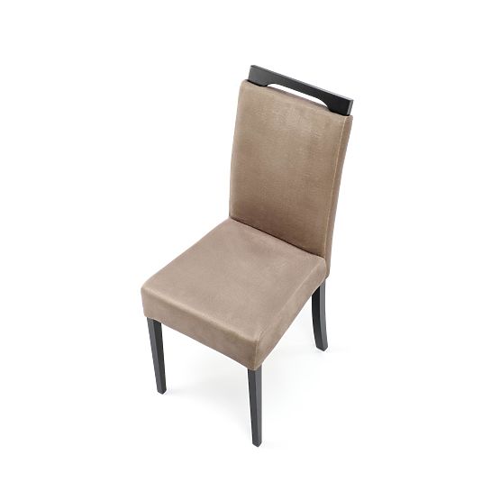 Sedia CLARION 2 nera / rivestimento: MONOLITH 09 (marrone scuro) (1p=2pz)