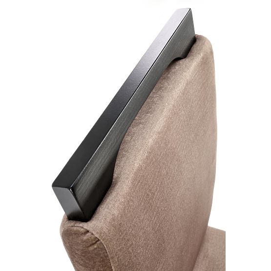 Sedia CLARION 2 nera / rivestimento: MONOLITH 09 (marrone scuro) (1p=2pz)