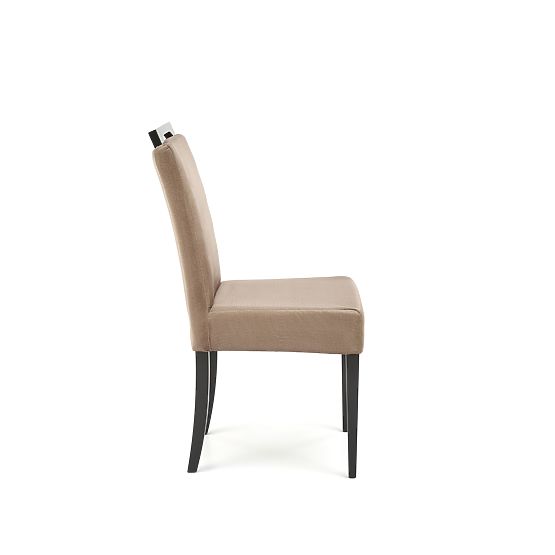 Sedia CLARION 2 nera / rivestimento: MONOLITH 09 (marrone scuro) (1p=2pz)
