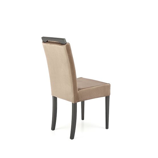 Sedia CLARION 2 nera / rivestimento: MONOLITH 09 (marrone scuro) (1p=2pz)