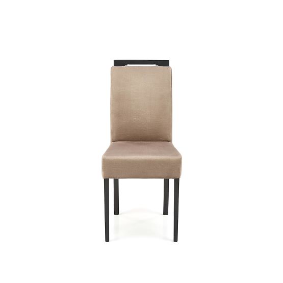 Sedia CLARION 2 nera / rivestimento: MONOLITH 09 (marrone scuro) (1p=2pz)