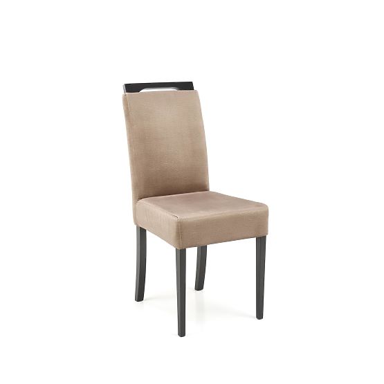 Sedia CLARION 2 nera / rivestimento: MONOLITH 09 (marrone scuro) (1p=2pz)