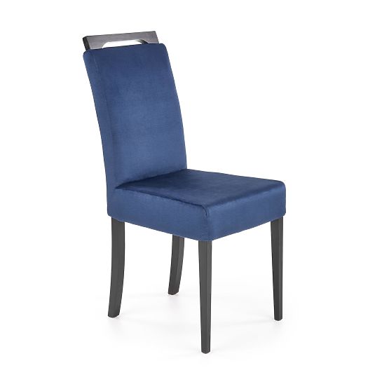 Sedia CLARION 2 nera / rivestimento: MONOLITH 77 (blu scuro) (1p=2pz)