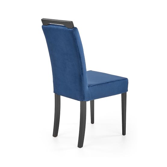Sedia CLARION 2 nera / rivestimento: MONOLITH 77 (blu scuro) (1p=2pz)