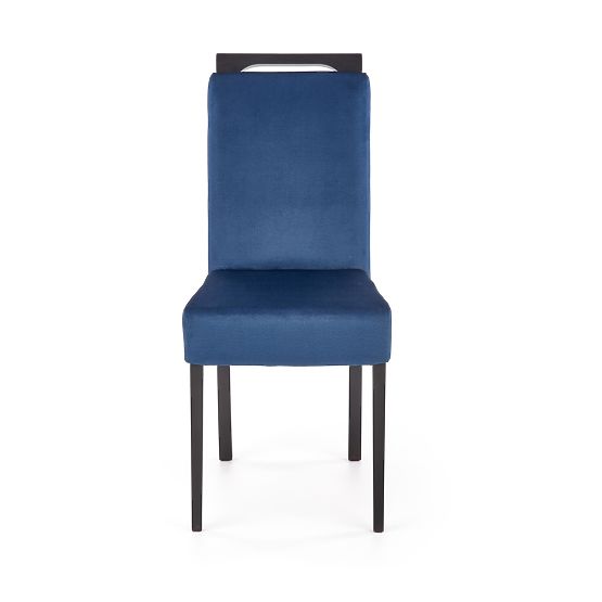 Sedia CLARION 2 nera / rivestimento: MONOLITH 77 (blu scuro) (1p=2pz)