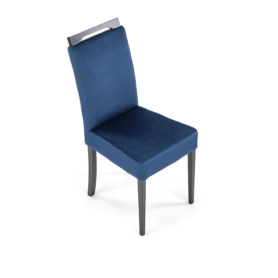 Sedia CLARION 2 nera / rivestimento: MONOLITH 77 (blu scuro) (1p=2pz)