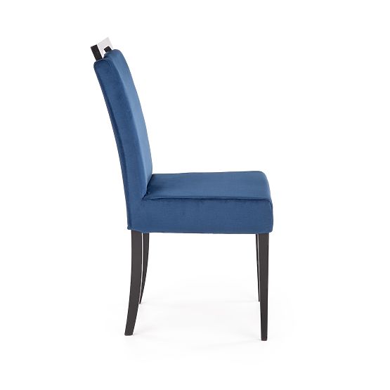 Sedia CLARION 2 nera / rivestimento: MONOLITH 77 (blu scuro) (1p=2pz)