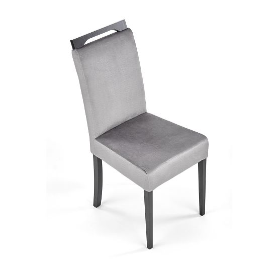 Sedia CLARION 2 nera / rivestimento: MONOLITH 85 (cenere) (1p=2pz)