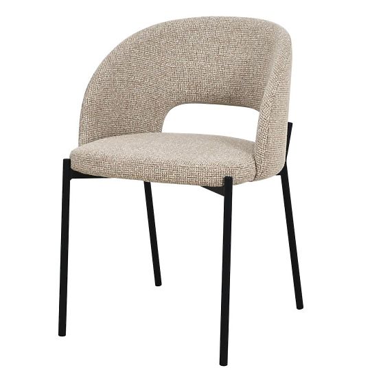 Sedia con foro nello schienale Jazz, mélange beige/gambe nere