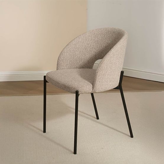 Sedia con foro nello schienale Jazz, mélange beige/gambe nere