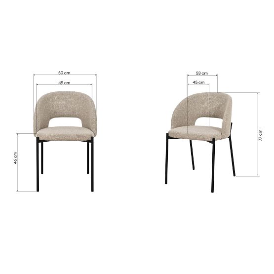 Sedia con foro nello schienale Jazz, mélange beige/gambe nere
