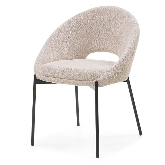 Sedia con foro nello schienale Luigi beige/gambe nere