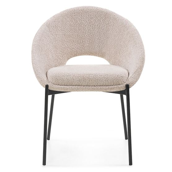 Sedia con foro nello schienale Luigi beige/gambe nere