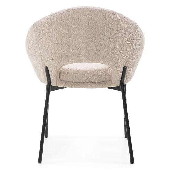 Sedia con foro nello schienale Luigi beige/gambe nere