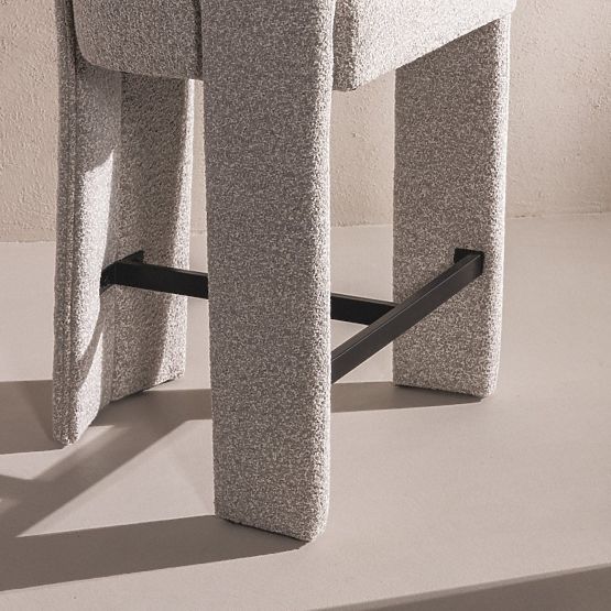 Sedia da bar imbottita Castelo grigio-beige