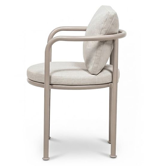 Sedia da giardino Amarello in alluminio, beige chiaro/beige-grigio, arrotondata