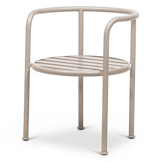 Sedia da giardino Amarello in alluminio, beige chiaro/beige-grigio, arrotondata