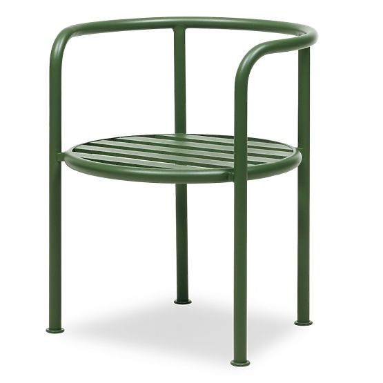 Sedia da giardino Amarello in alluminio, beige chiaro/verde, arrotondata